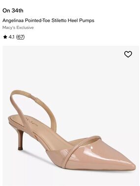 Angelinaa Nude Patent Pointed-Toe Slingback Stiletto Heels